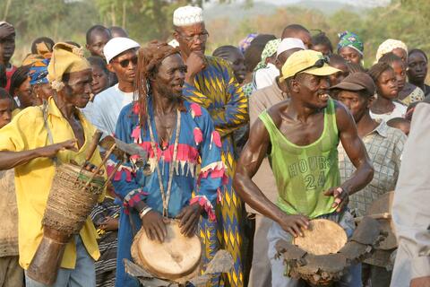 Men playing drums